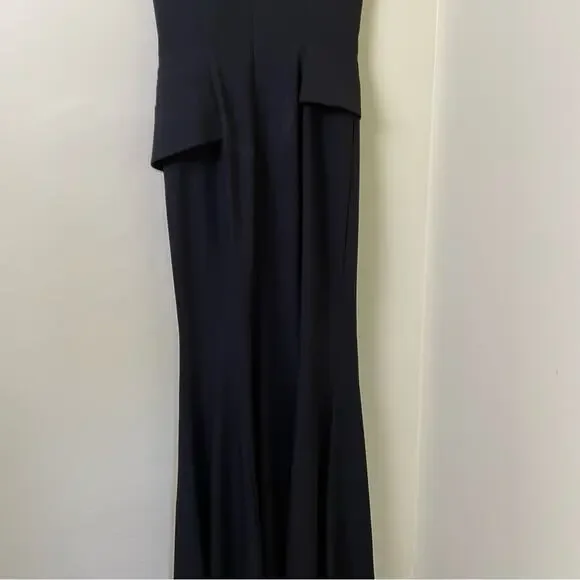 Black Halo Eve Wren V-Neck Peplum Gown in Black SIZE 4 - Picture 8 of 14